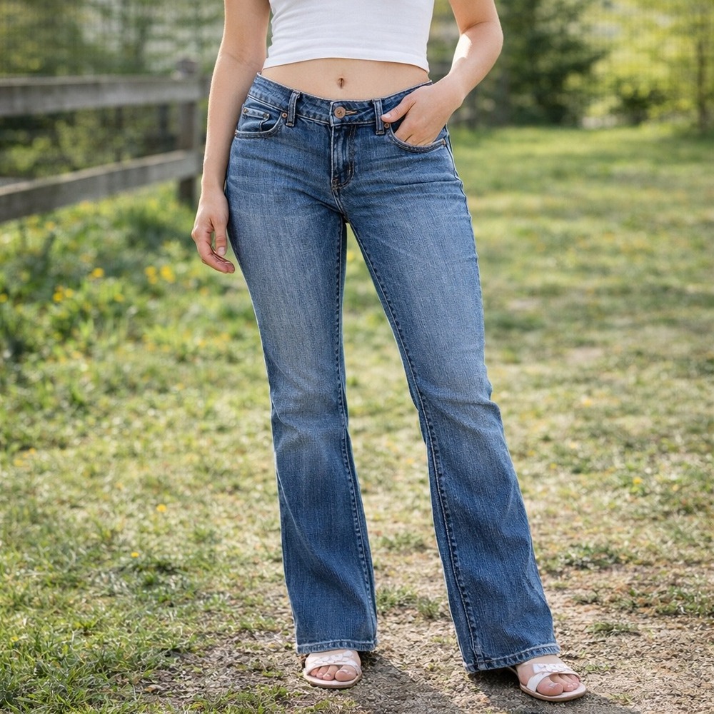 American Eagle Hipster Bootcut Jeans Womens 6‎ (29x29) Low Rise Y2K Vintage
